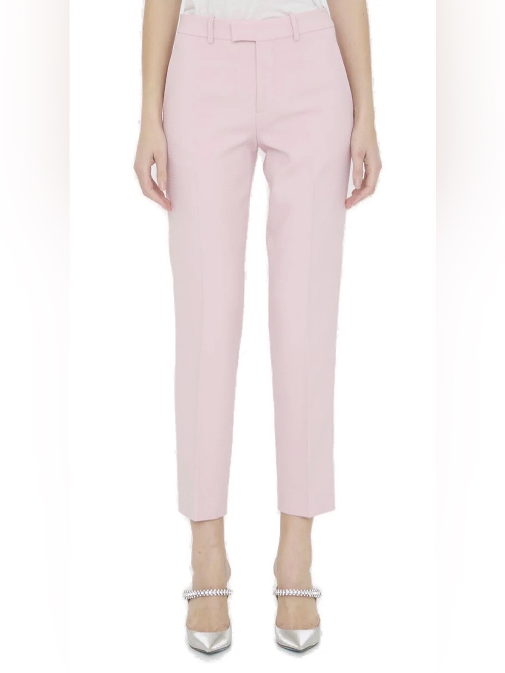 Burberry Pale Pink Cropped Tailored Pants